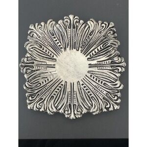 Vintage Godinger Silverplate Ornate Coaster Baroque Rococo Floral Decor Tabletop